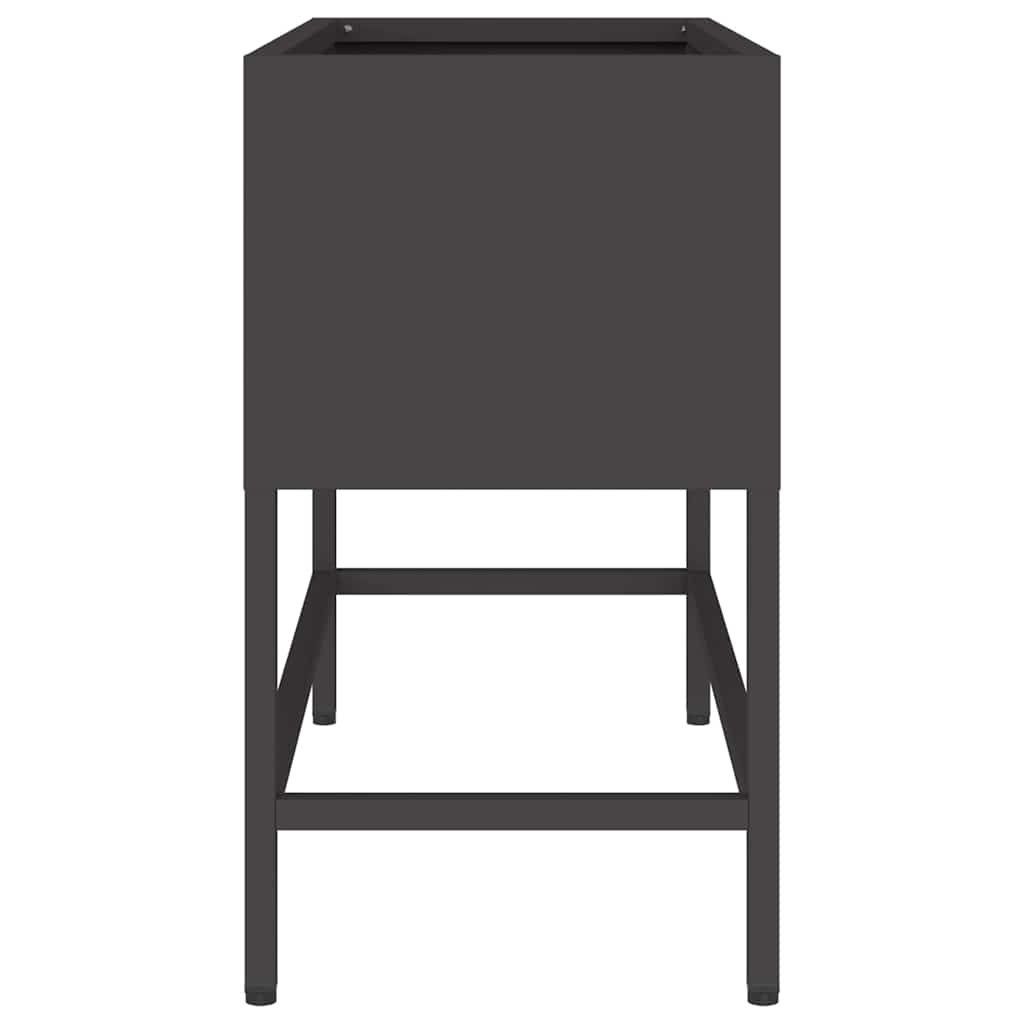 Magas kerti cserép fekete 60 x 26 x 45 cm acél