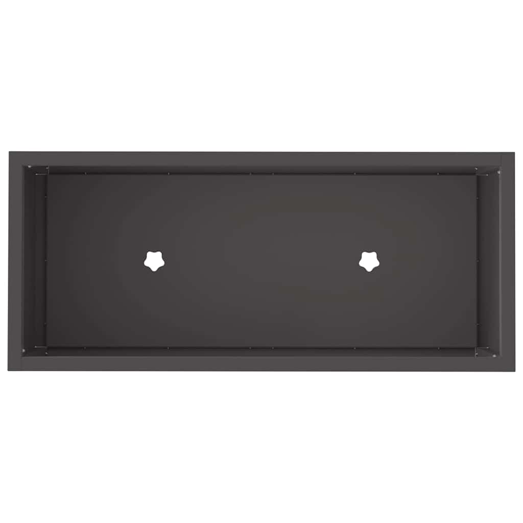 Magas kerti cserép fekete 60 x 26 x 45 cm acél
