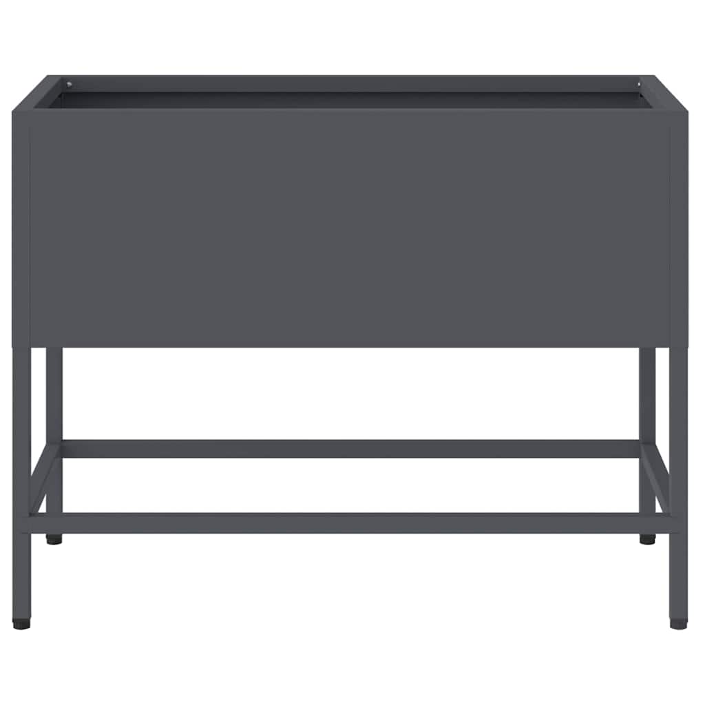 Magas kerti cserép antracit 60 x 26 x 45 cm acél