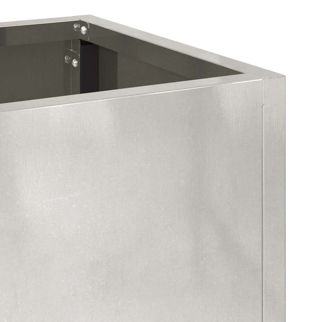 Magas kerti cserép ezüst 60 x 26 x 45 cm rozsdamentes acél
