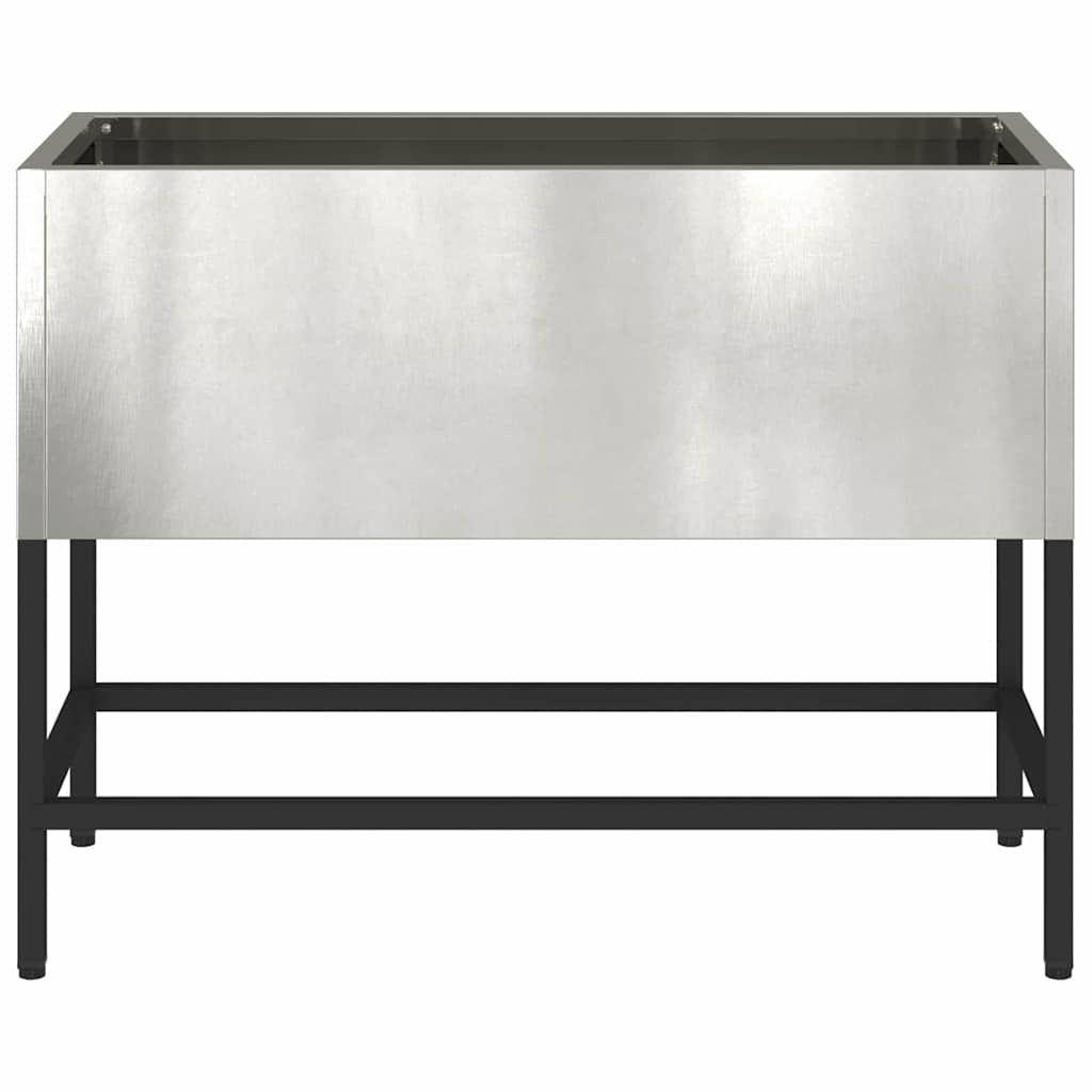 Magas kerti cserép ezüst 60 x 26 x 45 cm rozsdamentes acél