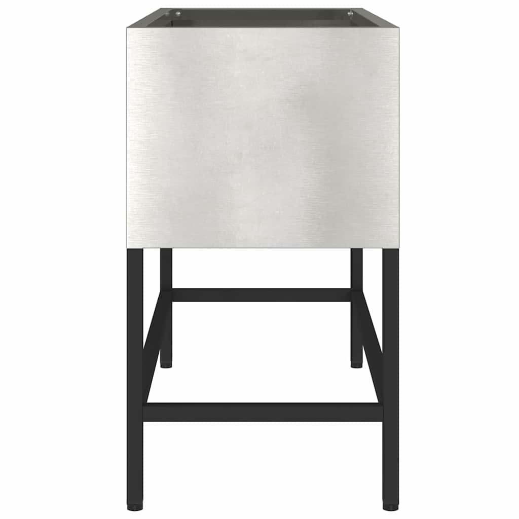Magas kerti cserép ezüst 60 x 26 x 45 cm rozsdamentes acél