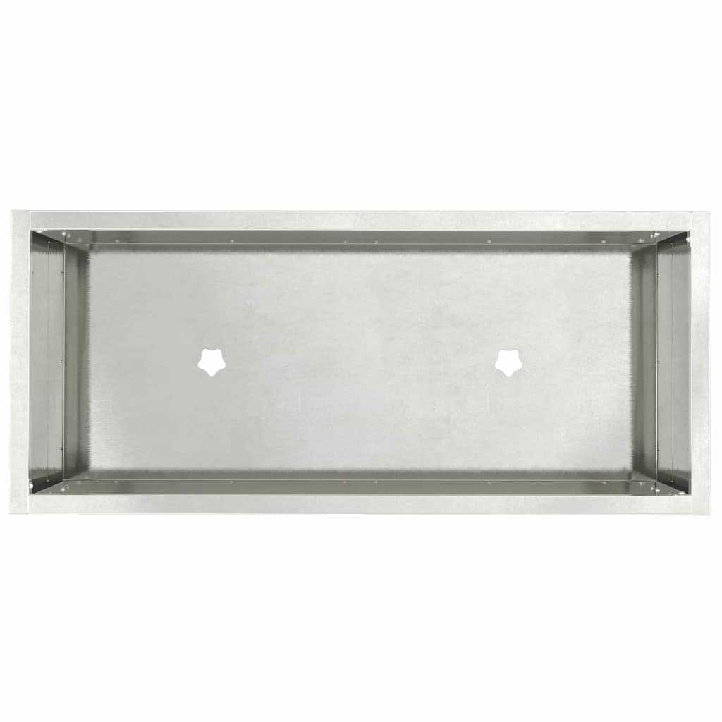 Magas kerti cserép ezüst 60 x 26 x 45 cm rozsdamentes acél