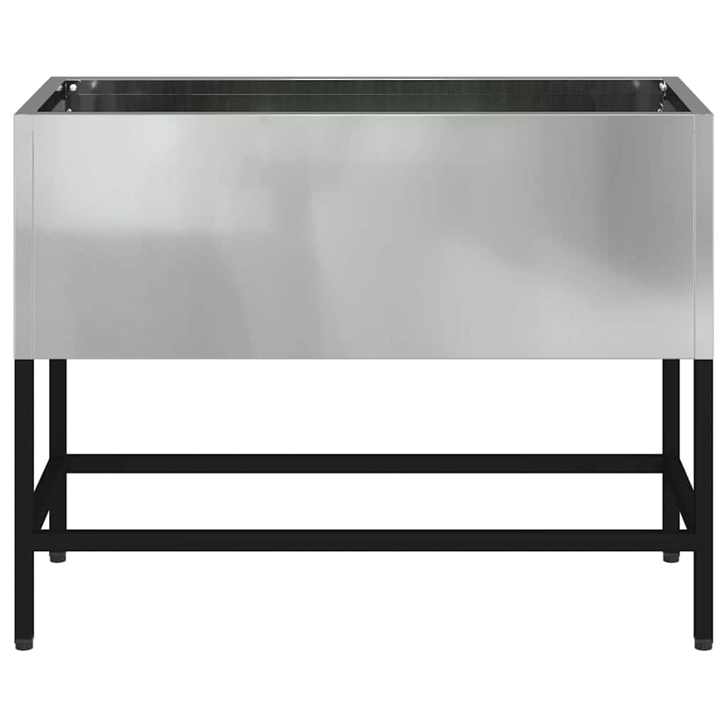 Magas kerti cserép ezüst 60 x 26 x 45 cm horganyzott acél