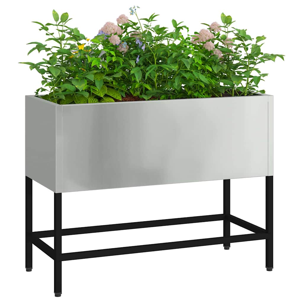 Magas kerti cserép ezüst 60 x 26 x 45 cm horganyzott acél