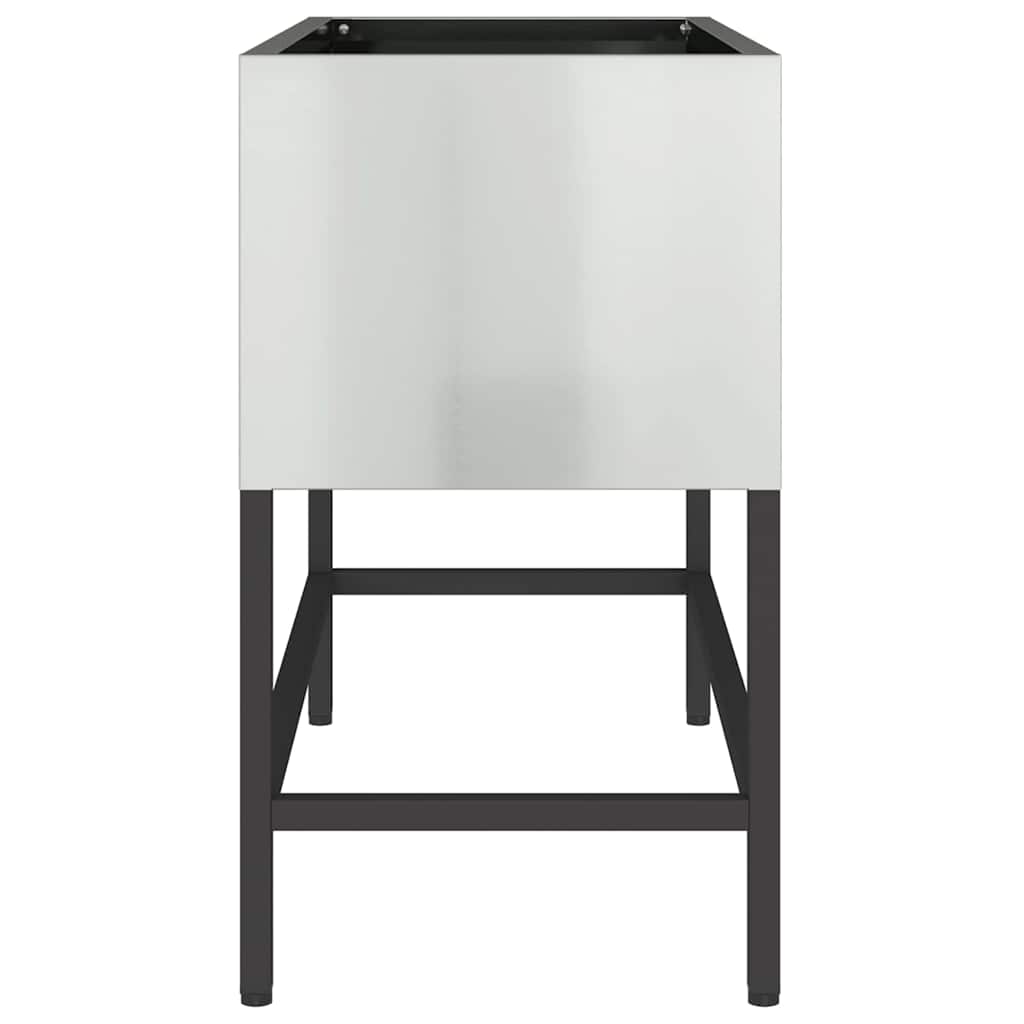 Magas kerti cserép ezüst 60 x 26 x 45 cm horganyzott acél