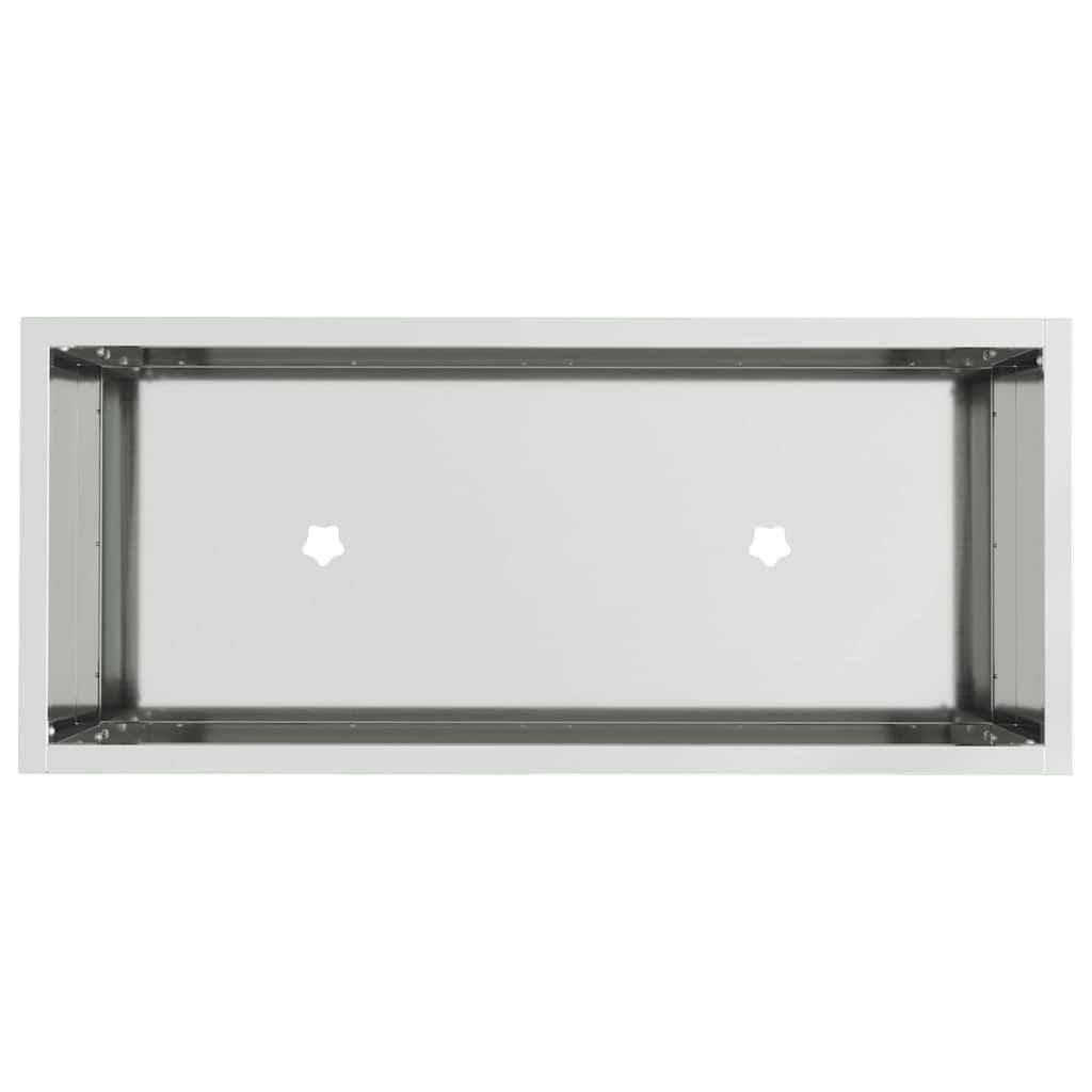 Magas kerti cserép ezüst 60 x 26 x 45 cm horganyzott acél