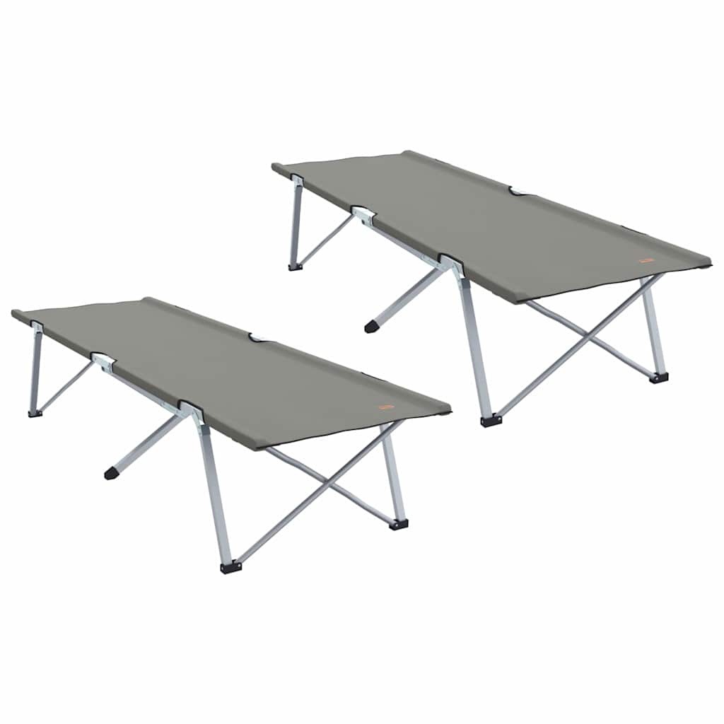 Összecsukható kemping ágy 2 pcs szürke 194 x 62,5 x 42,5 cm