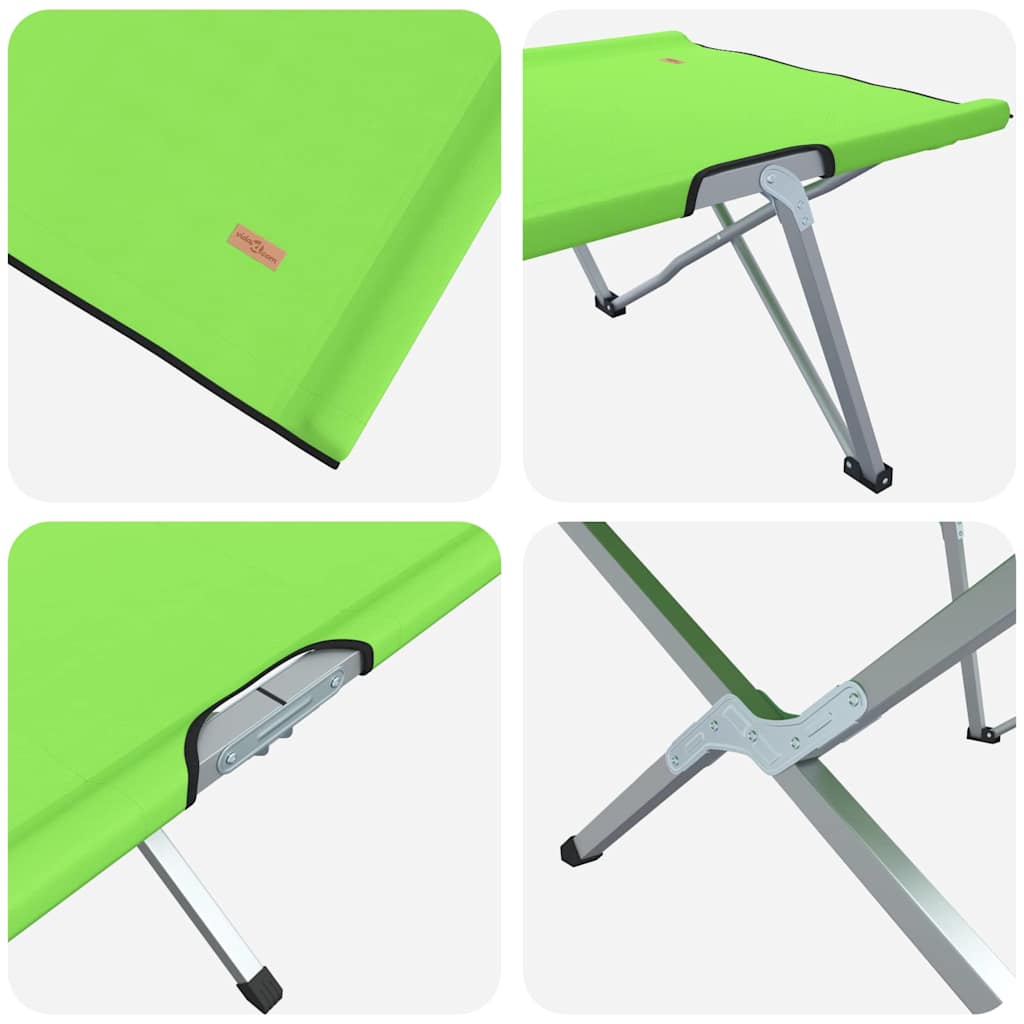 Összecsukható kemping ágy 2 pcs zöld 194 x 62,5 x 42,5 cm