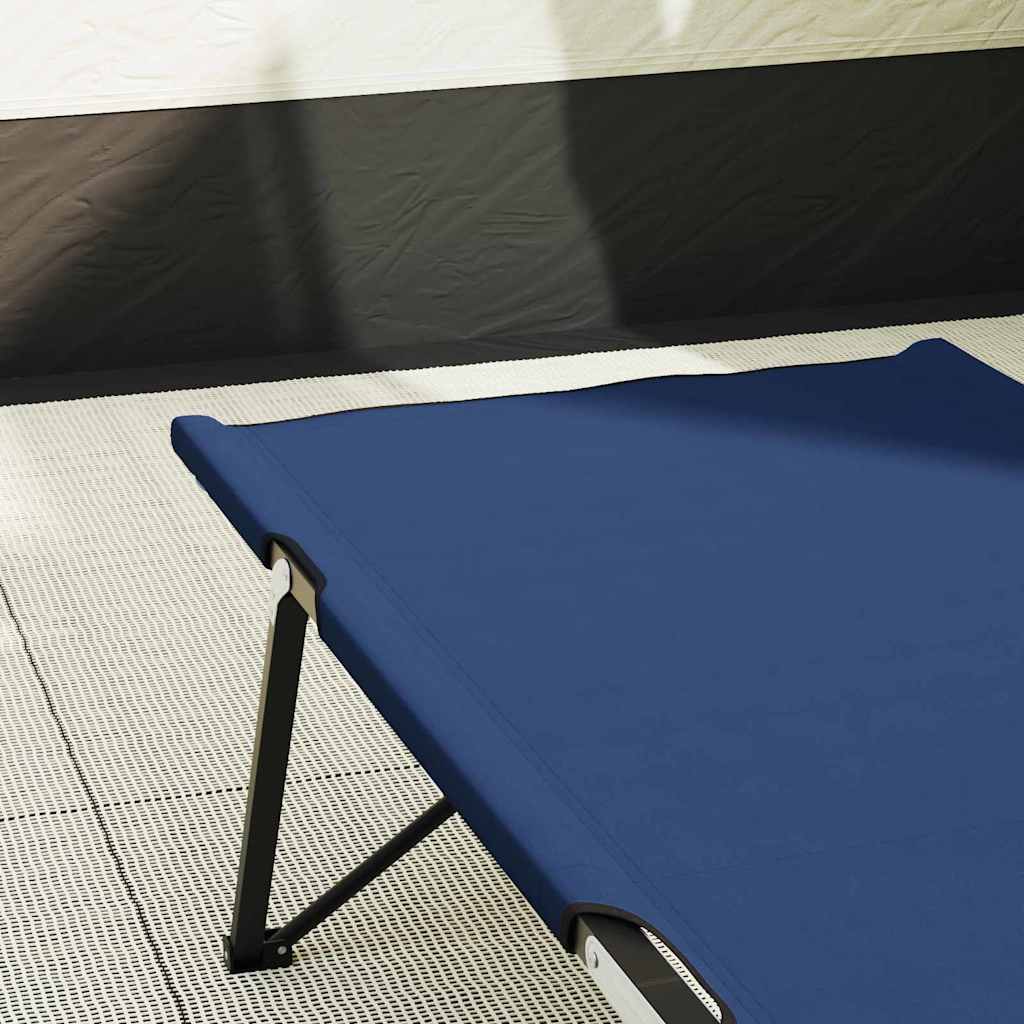 Összecsukható kemping ágy kék 206 x 76 x 74 cm oxford és acél
