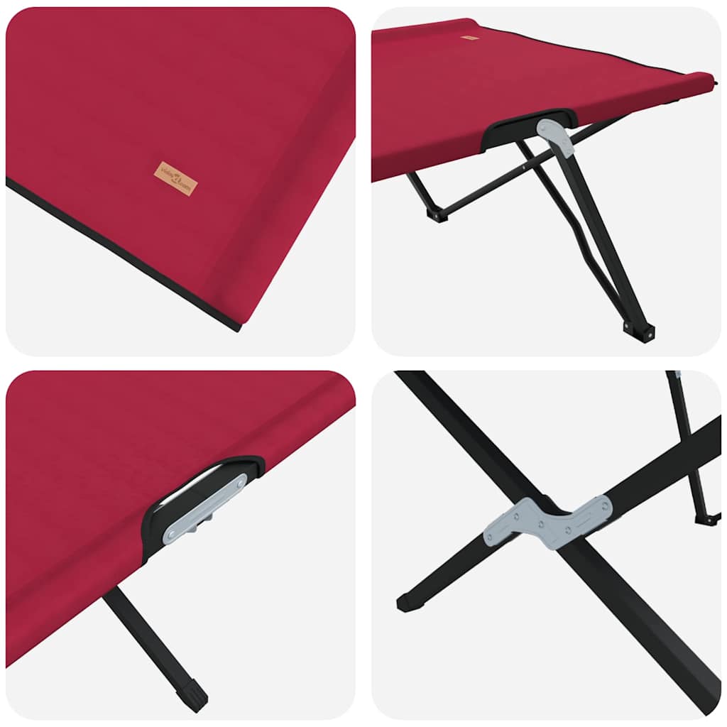 Összecsukható kemping ágy piros 206 x 76 x 74 cm oxford és acél