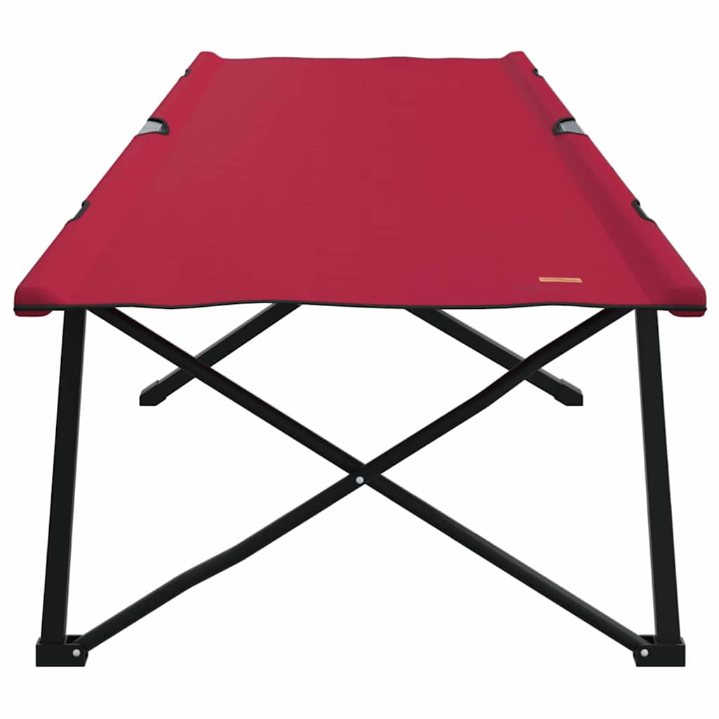 Összecsukható kemping ágy piros 206 x 76 x 74 cm oxford és acél