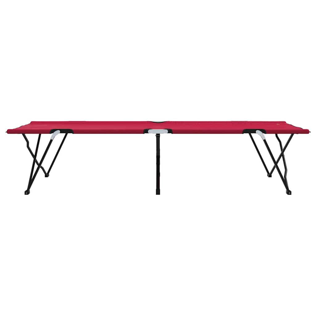 Összecsukható kemping ágy piros 206 x 76 x 74 cm oxford és acél