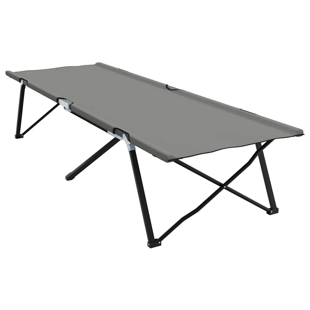 Összecsukható kemping ágy szürke 206 x 76 x 74 cm