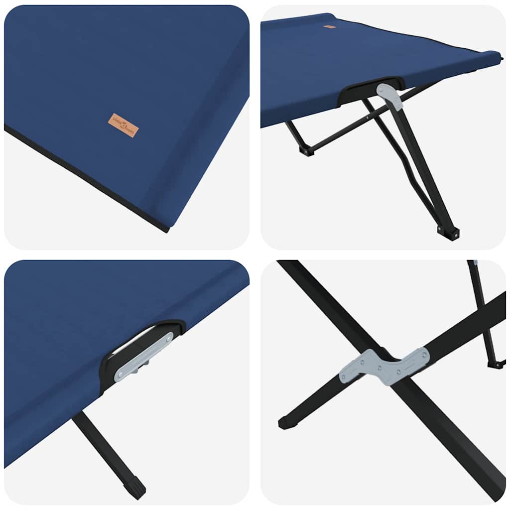 Összecsukható kemping ágy 2 pcs kék 206 x 76 x 74 cm