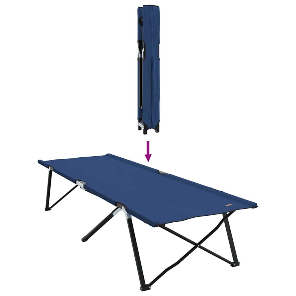 Összecsukható kemping ágy 2 pcs kék 206 x 76 x 74 cm