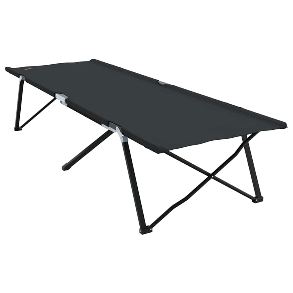 Összecsukható kemping ágy 2 pcs fekete 206 x 76 x 74 cm