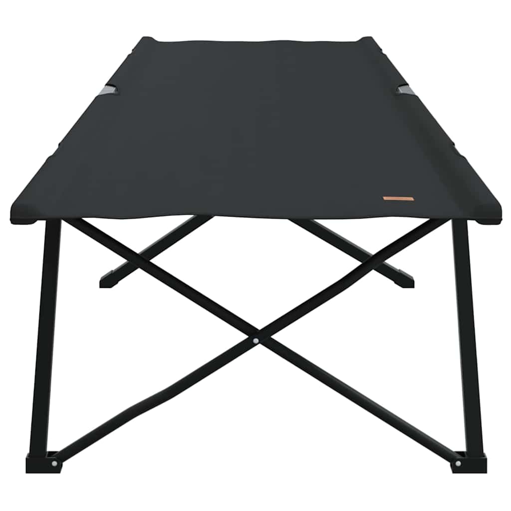Összecsukható kemping ágy 2 pcs fekete 206 x 76 x 74 cm