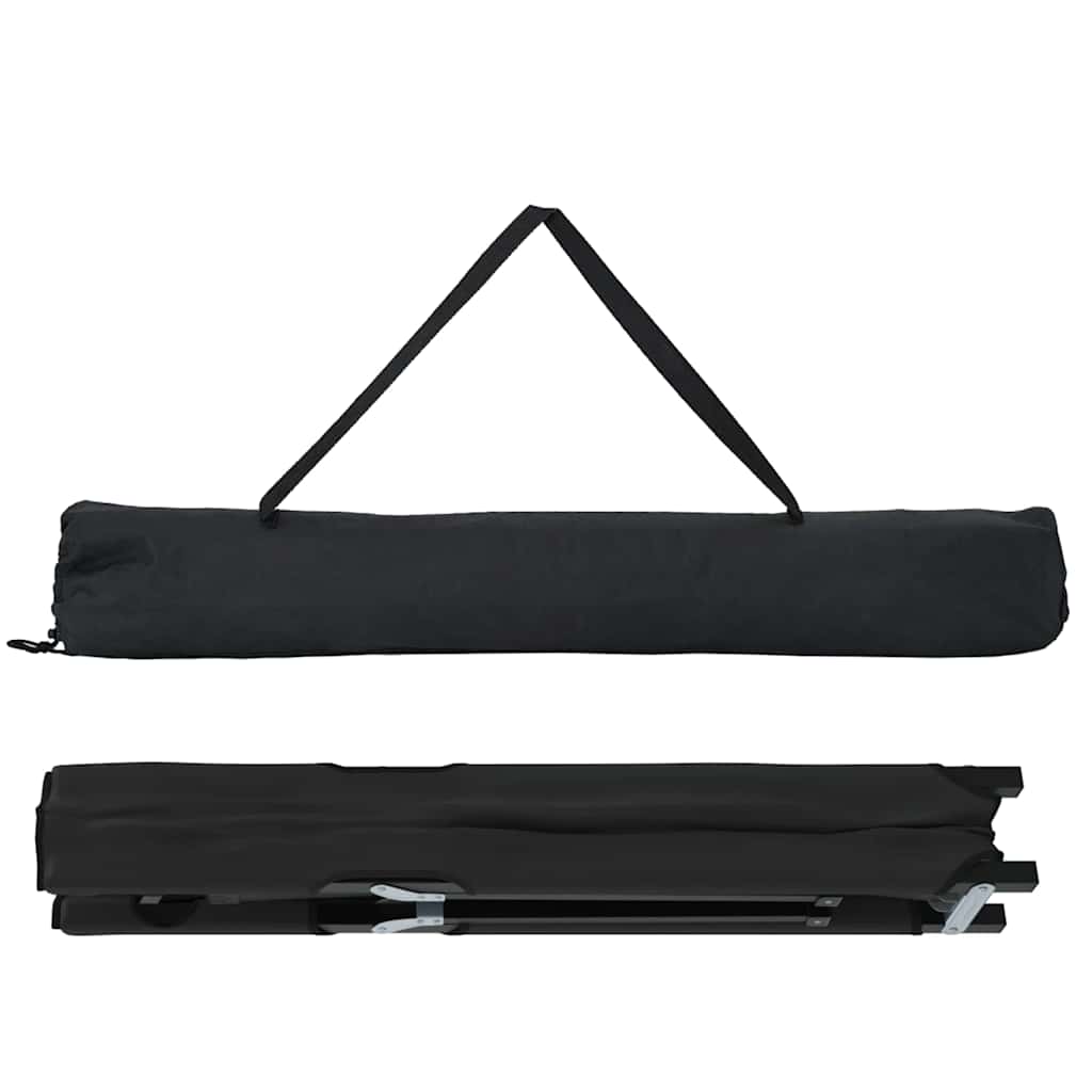 Összecsukható kemping ágy 2 pcs fekete 206 x 76 x 74 cm