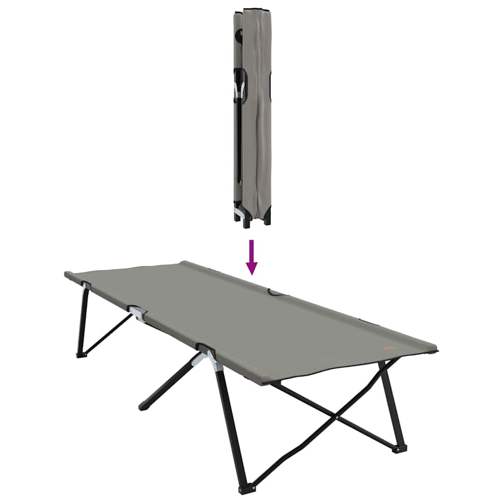 Összecsukható kemping ágy 2 pcs szürke 206 x 76 x 74 cm