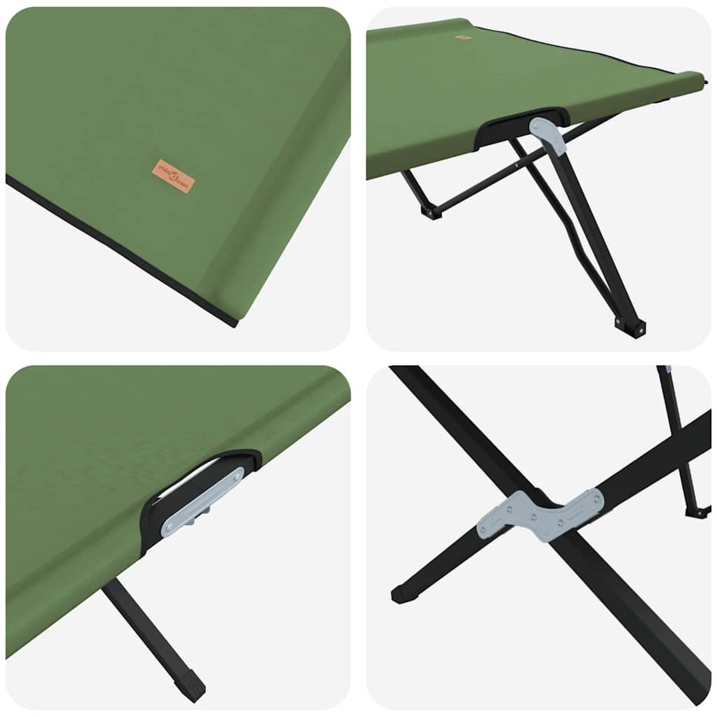 Összecsukható kemping ágy 2 pcs zöld 206 x 76 x 74 cm
