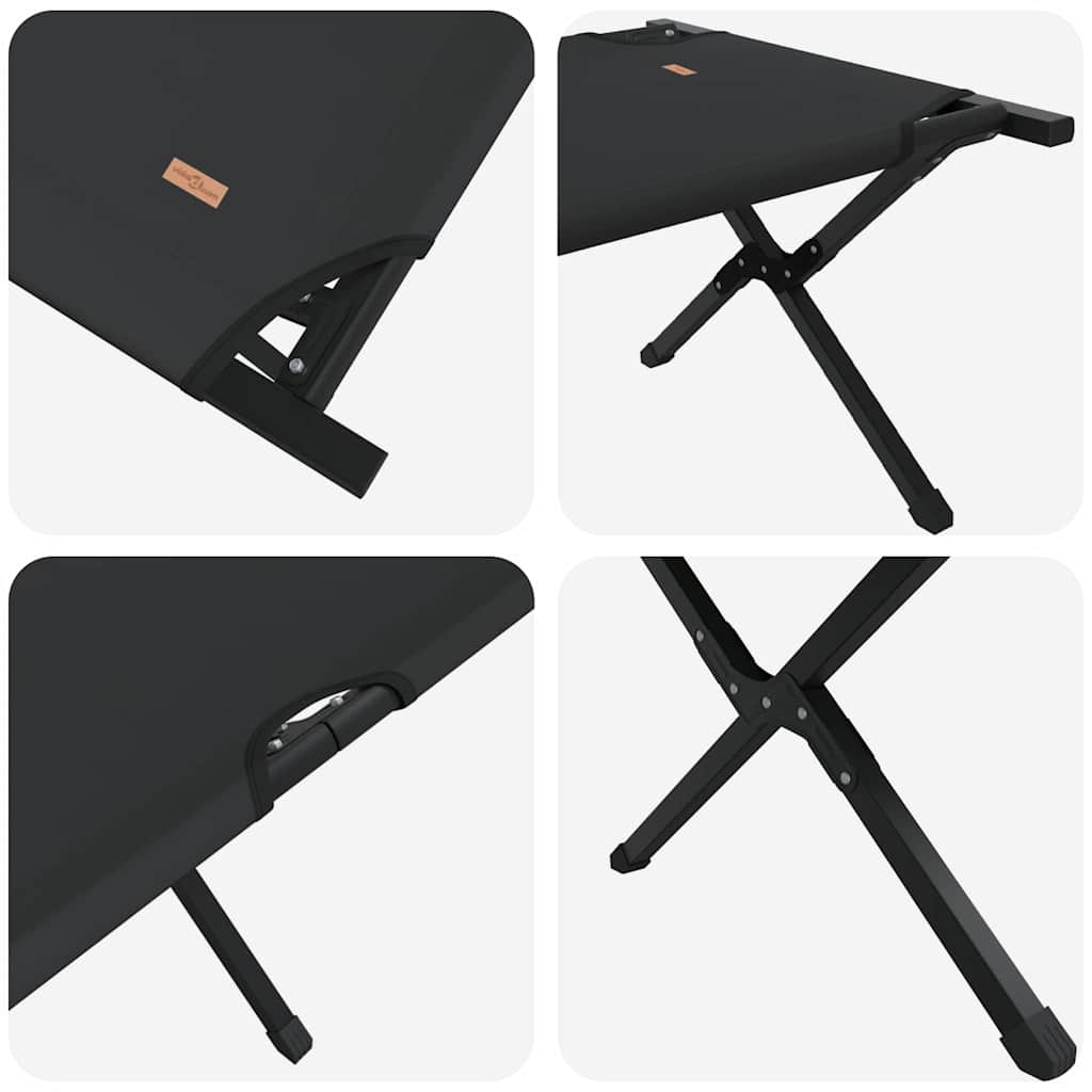 Összecsukható kemping ágy fekete 193 x 69 x 45 cm oxford szövet