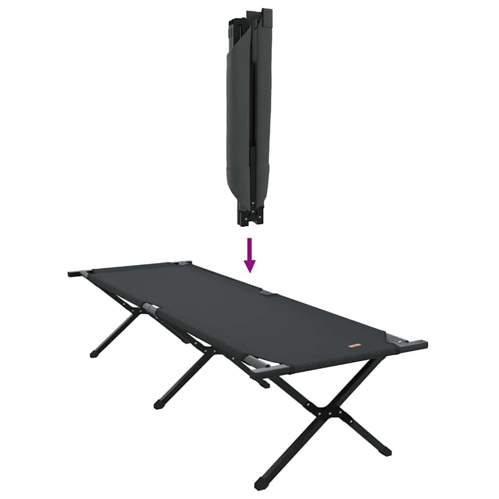 Összecsukható kemping ágy fekete 193 x 69 x 45 cm oxford szövet