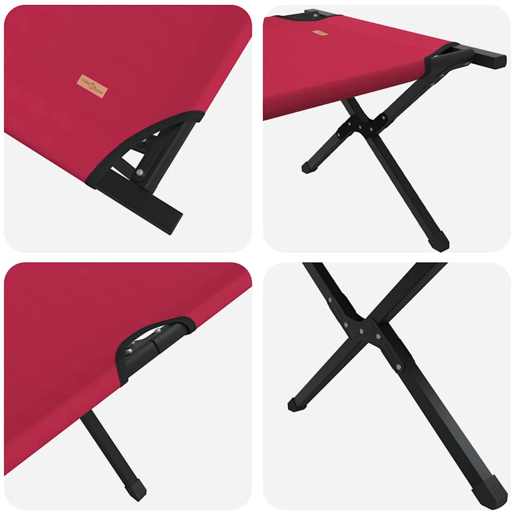 Összecsukható kemping ágy piros 193 x 69 x 45 cm oxford szövet