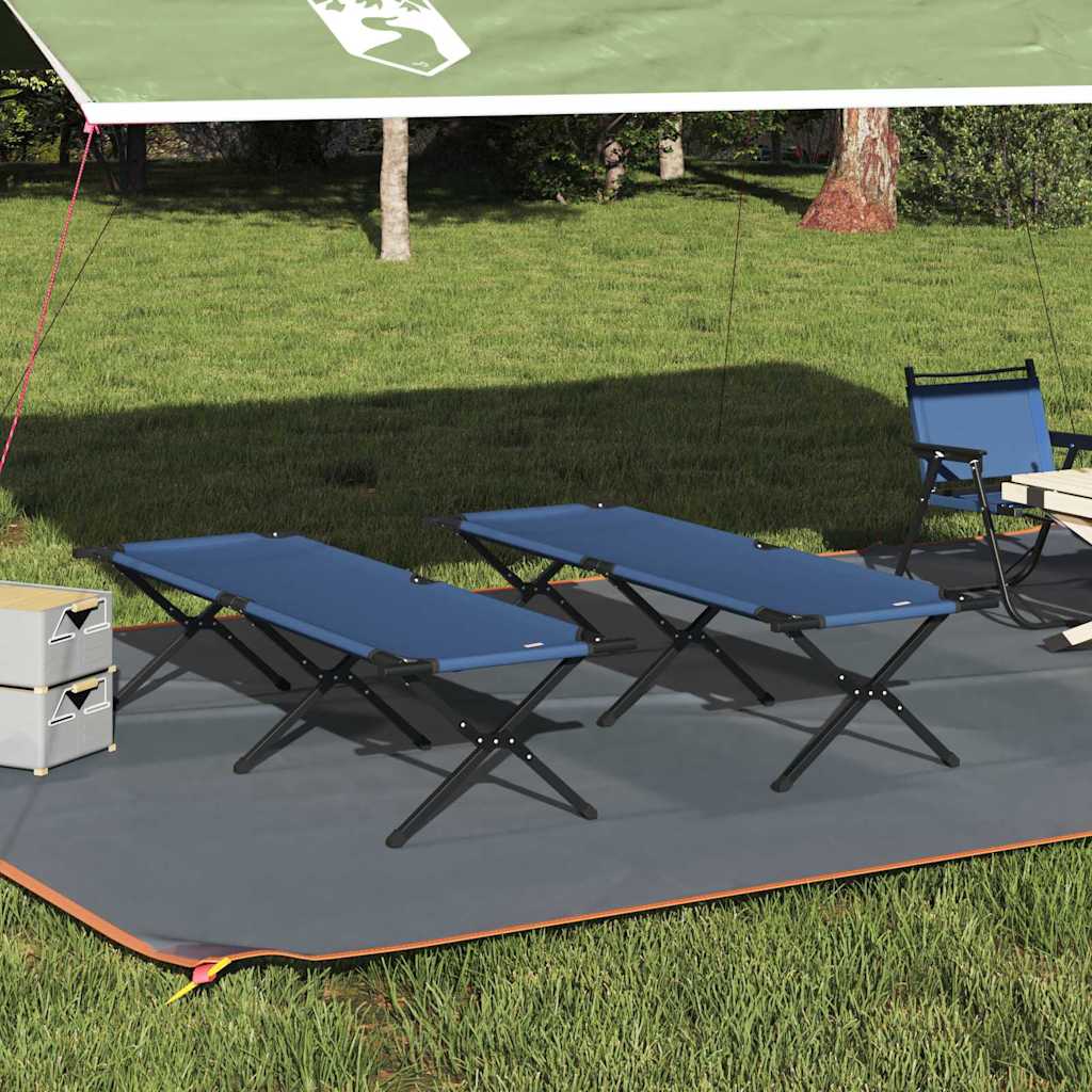Összecsukható kemping ágy 2 pcs kék 193 x 69 x 45 cm