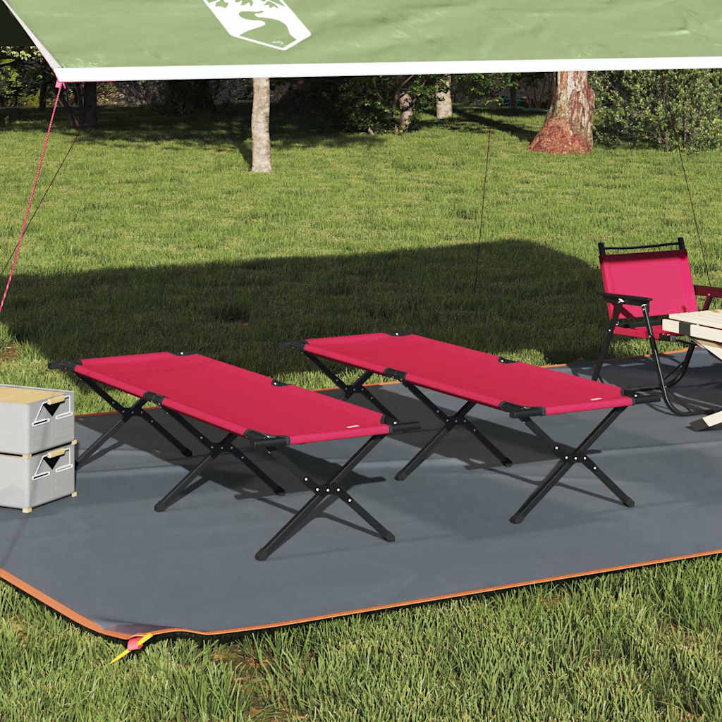 Összecsukható kemping ágy 2 pcs piros 193 x 69 x 45 cm