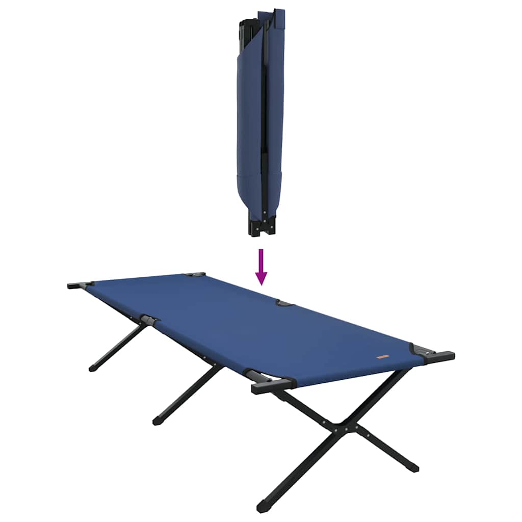 Összecsukható kemping ágy kék 210 x 80 x 46 cm oxford szövet