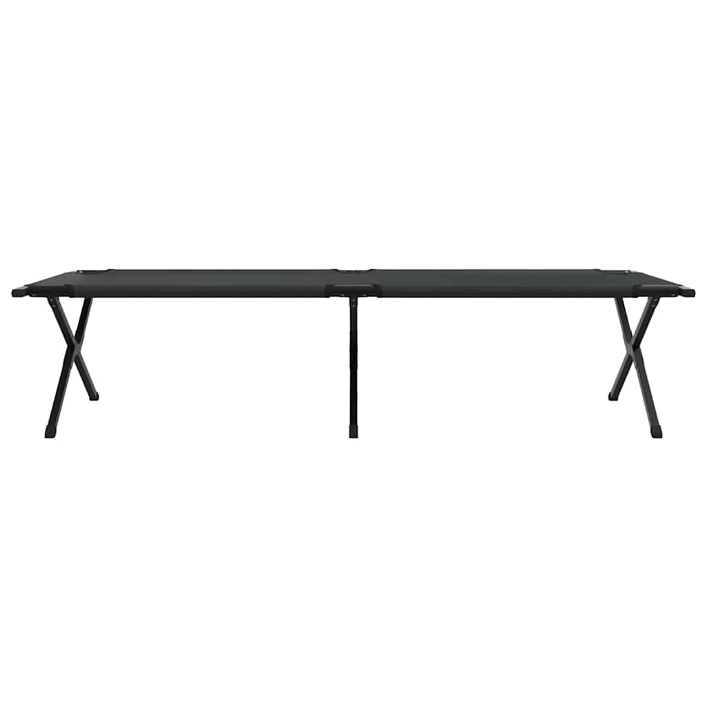 Összecsukható kemping ágy fekete 210 x 80 x 46 cm oxford szövet