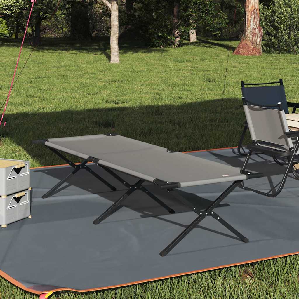 Összecsukható kemping ágy szürke 210 x 80 x 46 cm oxford szövet