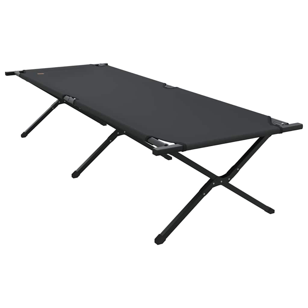 Összecsukható kemping ágy 2 pcs fekete 210 x 80 x 46 cm