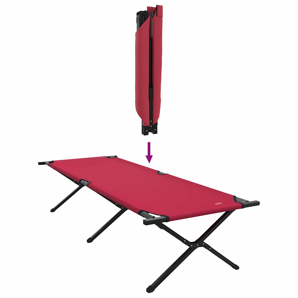 Összecsukható kemping ágy 2 pcs piros 210 x 80 x 46 cm