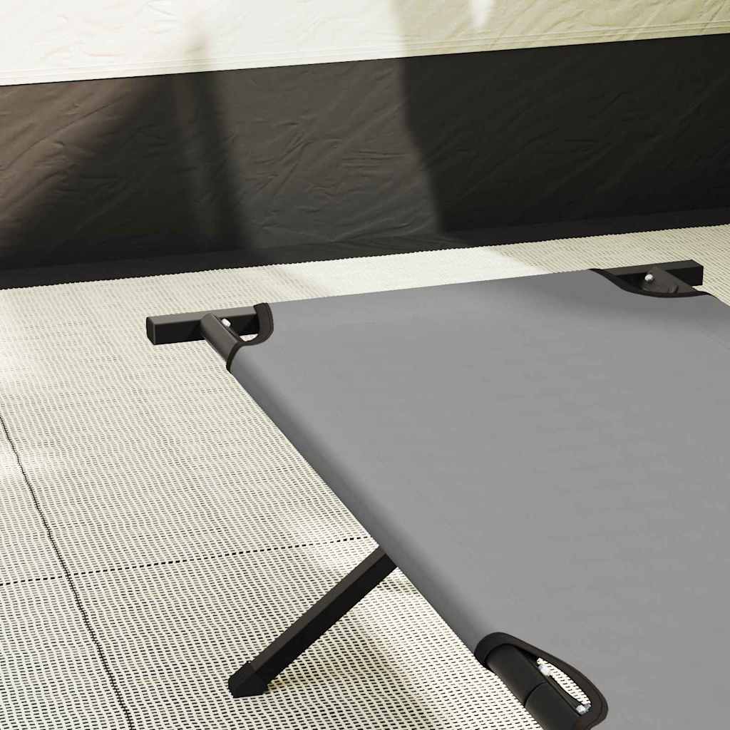 Összecsukható kemping ágy 2 pcs szürke 210 x 80 x 46 cm
