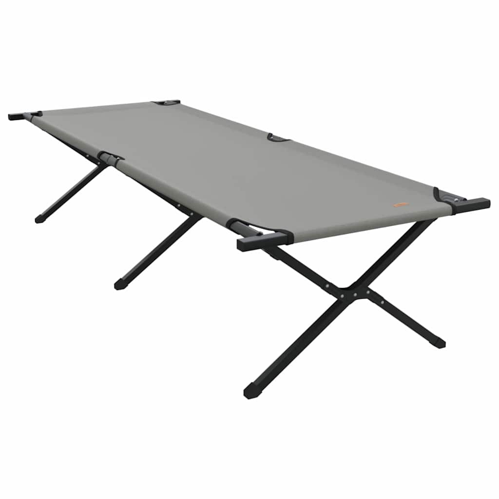 Összecsukható kemping ágy 2 pcs szürke 210 x 80 x 46 cm