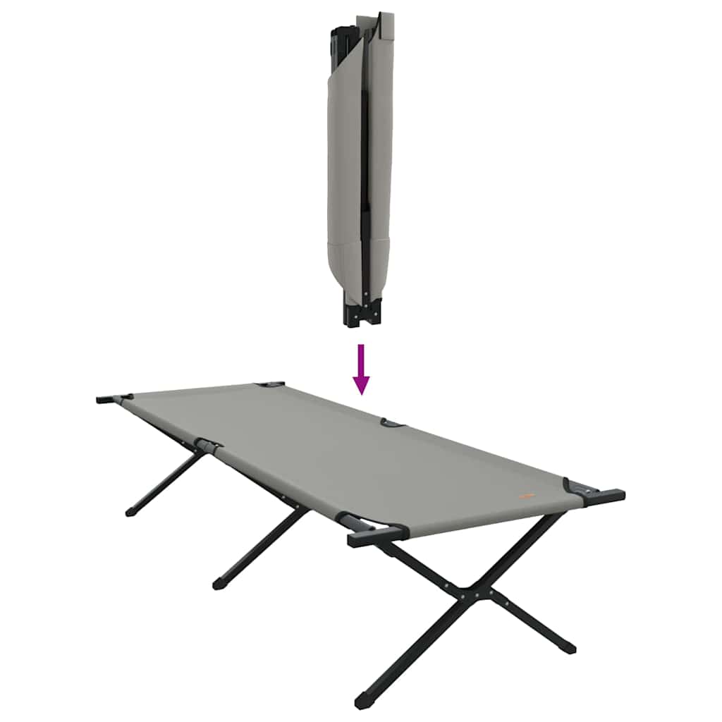 Összecsukható kemping ágy 2 pcs szürke 210 x 80 x 46 cm