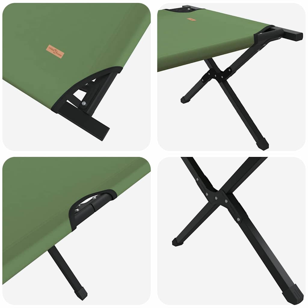 Összecsukható kemping ágy 2 pcs zöld 210 x 80 x 46 cm