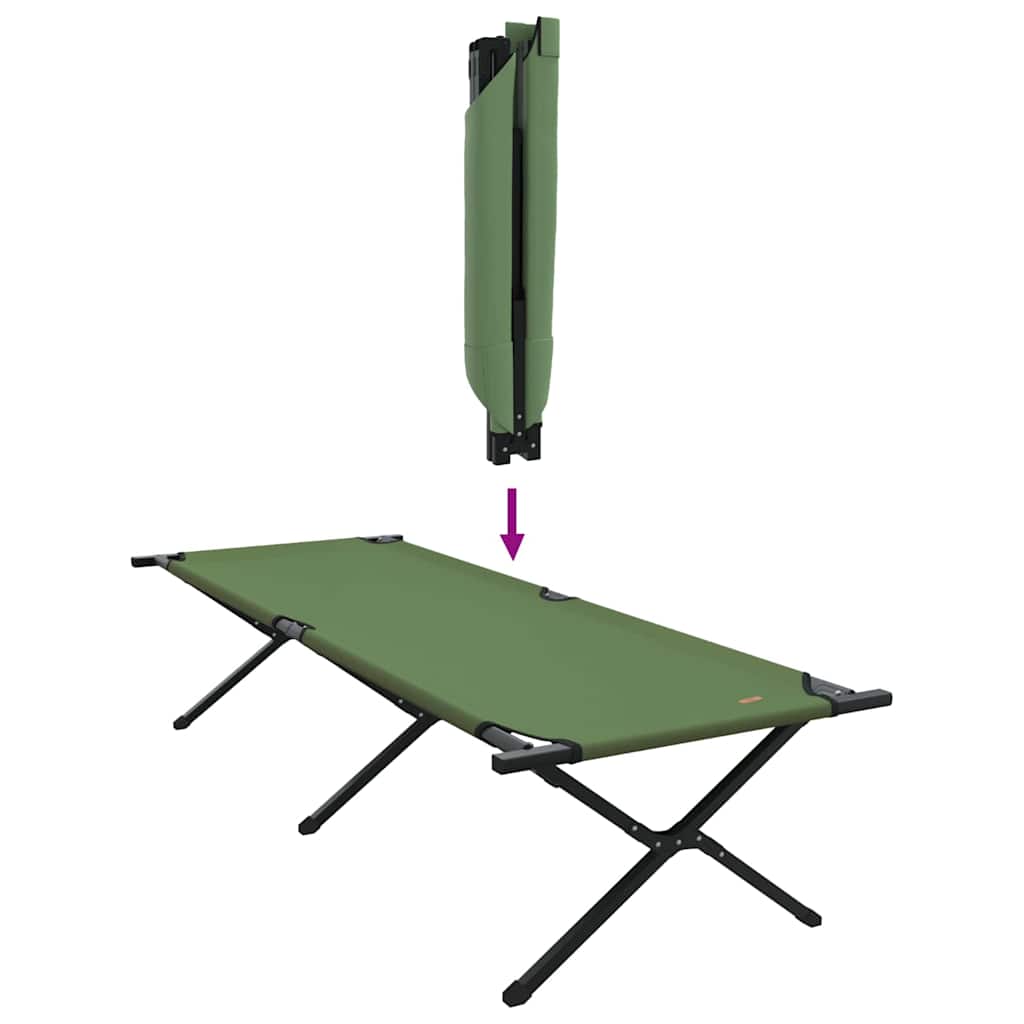 Összecsukható kemping ágy 2 pcs zöld 210 x 80 x 46 cm