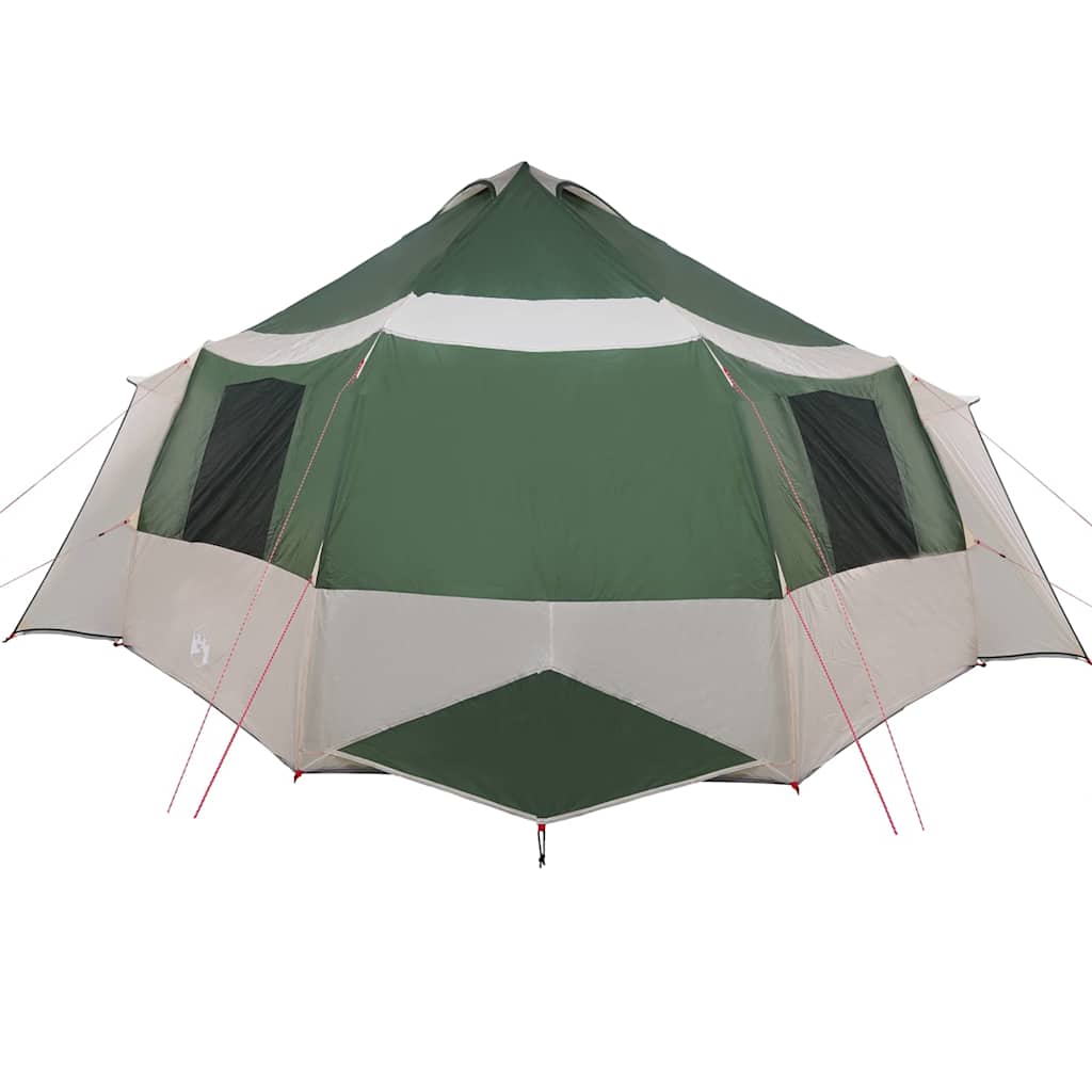 Cabin tent 12-person tetővel zöld és fehér 405 x 405 x 273 cm