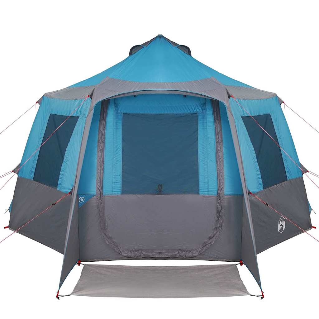 Cabin tent 12-person tetővel kék és szürke 405 x 405 x 273 cm