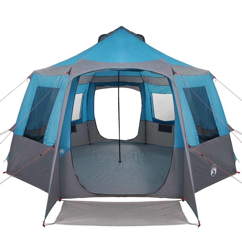 Cabin tent 12-person tetővel kék és szürke 405 x 405 x 273 cm