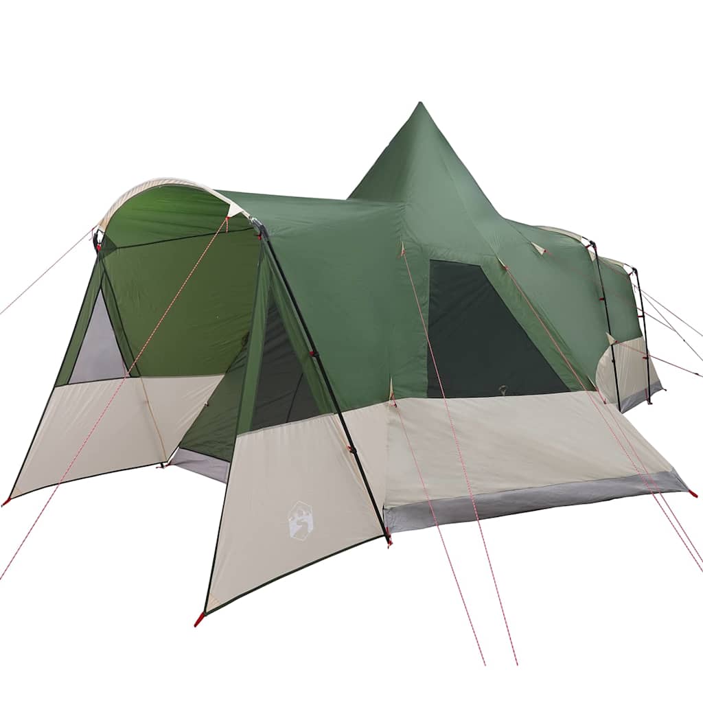 Teepee sátor 8 fős tetővel tárolóval zöld 720 x 465 x 295 cm