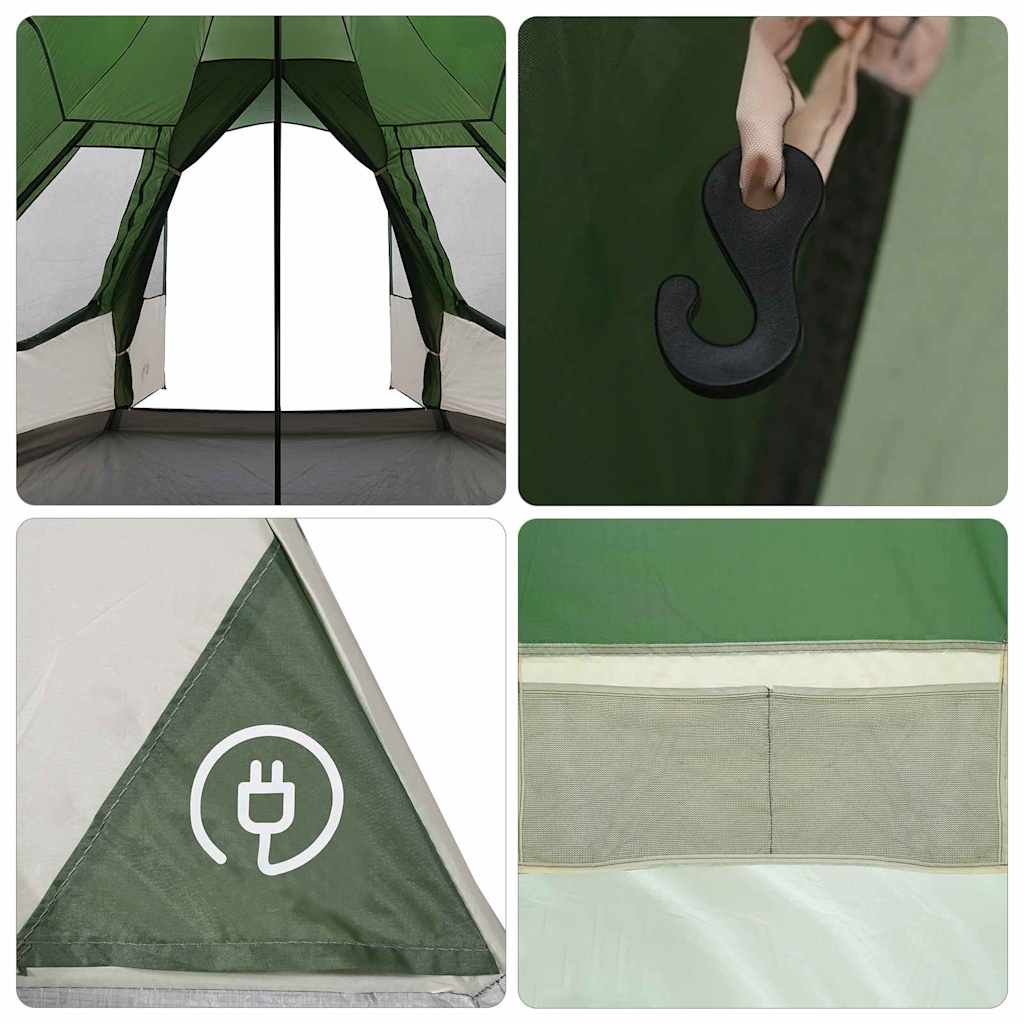 Teepee sátor 5 fő számára tetővel zöld 545 x 450 x 295 cm