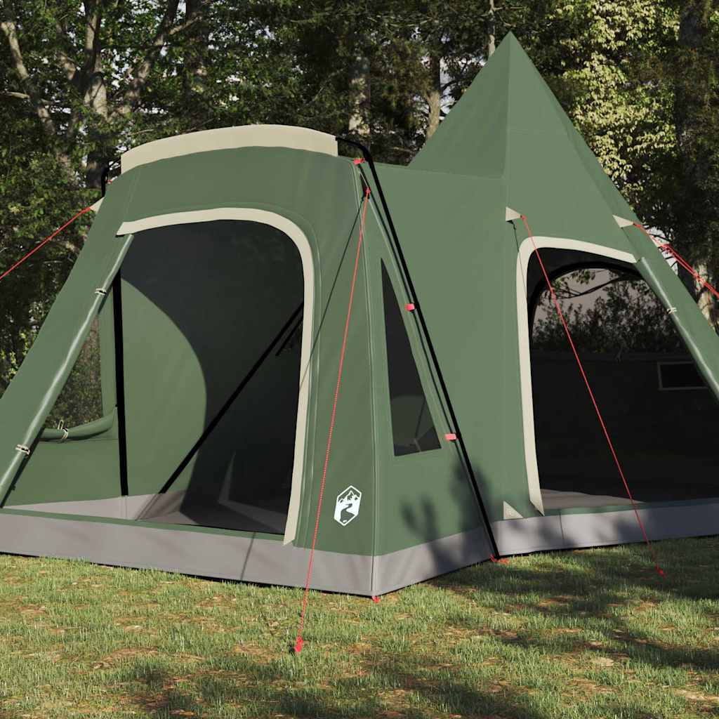 Teepee sátor 5 fő számára tetővel zöld 545 x 450 x 295 cm