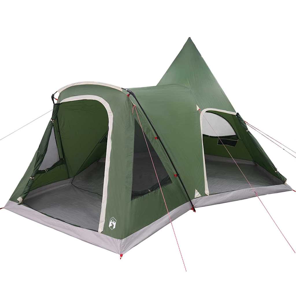 Teepee sátor 5 fő számára tetővel zöld 545 x 450 x 295 cm
