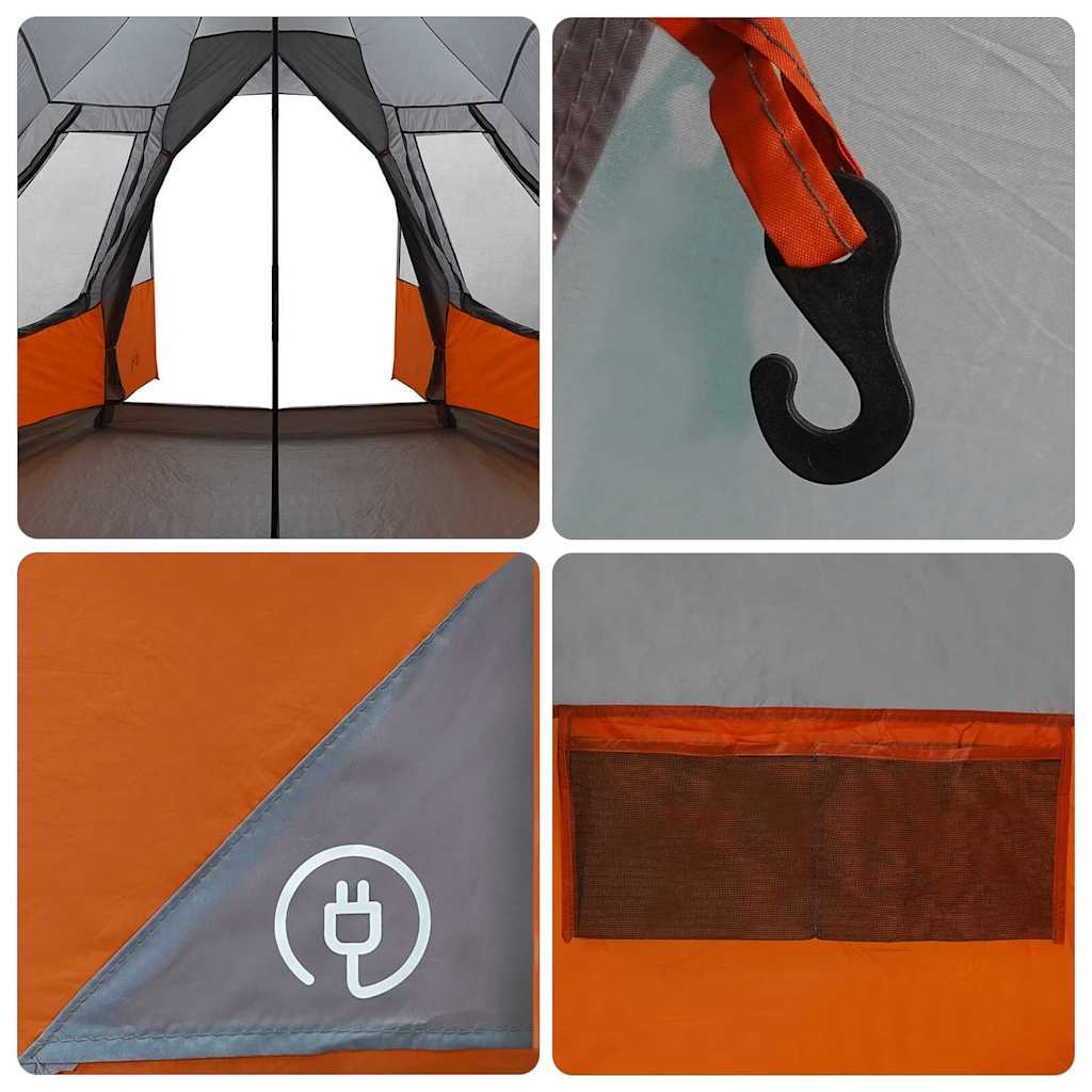 Teepee sátor 5 fő számára szürke és narancs 545 x 450 x 295 cm