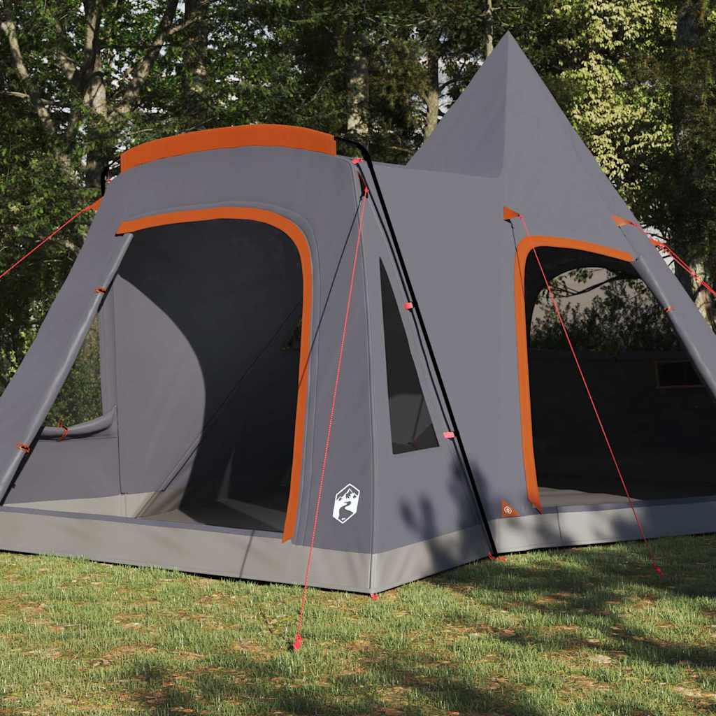 Teepee sátor 5 fő számára szürke és narancs 545 x 450 x 295 cm