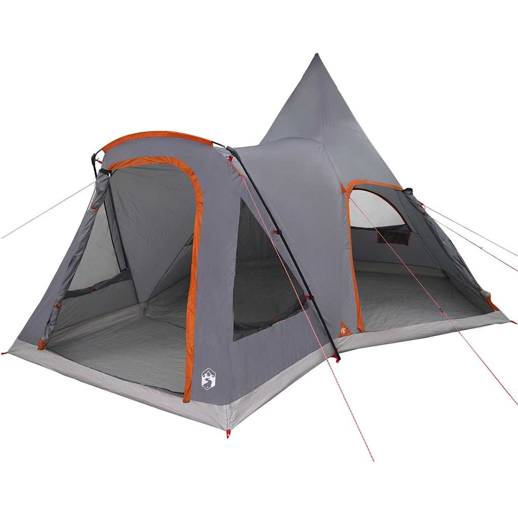 Teepee sátor 5 fő számára szürke és narancs 545 x 450 x 295 cm
